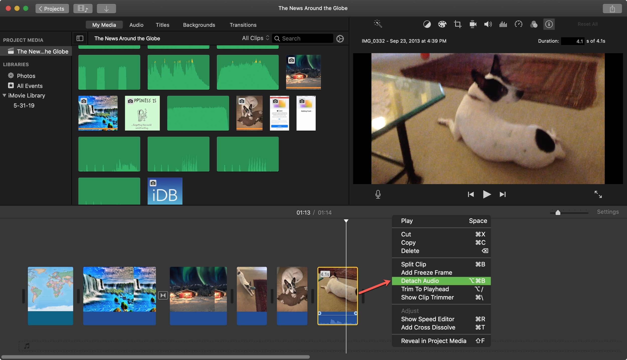 remove the video track from a movie with imovie for mac